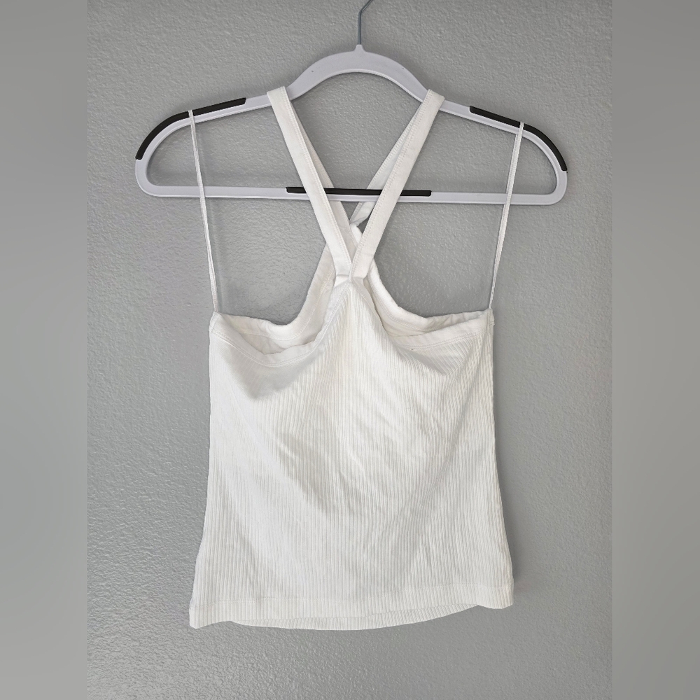White Ribbed Women's Top - Picture 3 of 3